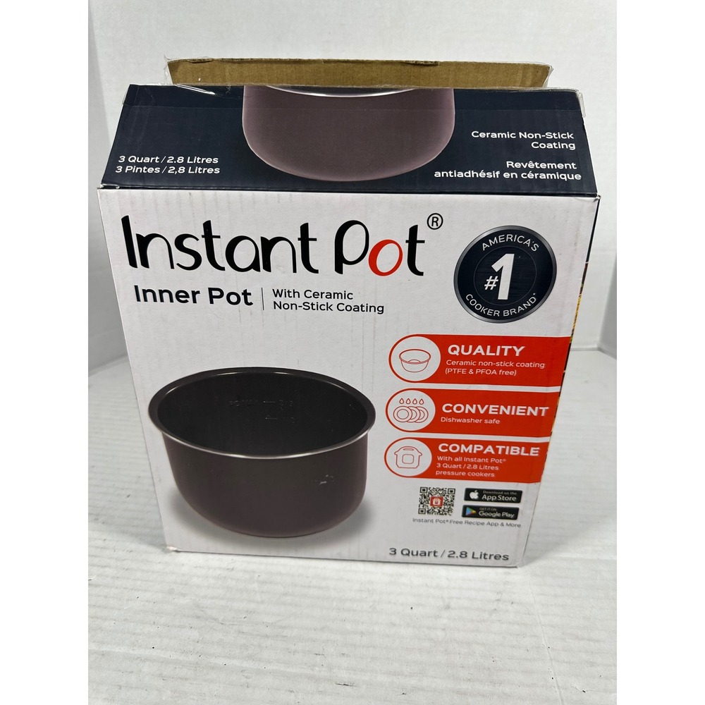 Instant Pot InnerPot 3 Quart 2.8L Ceramic Non-Stick Coating PTFE PFOA Free Black